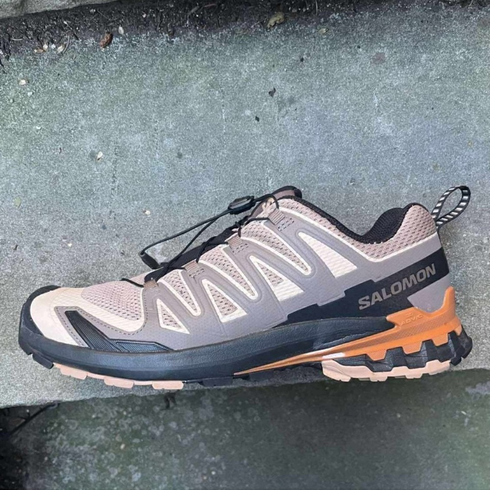 Salomon Unisex Trail Shoes XA PRO 3D ADVC Beige and Black with Orange